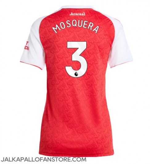 Arsenal Cristhian Mosquera #3 Kotipaita Naisten 2025-26 Lyhythihainen Arsenal Cristhian Mosquera #3 Kotipaita Naisten 2025-26 Lyhythihainen